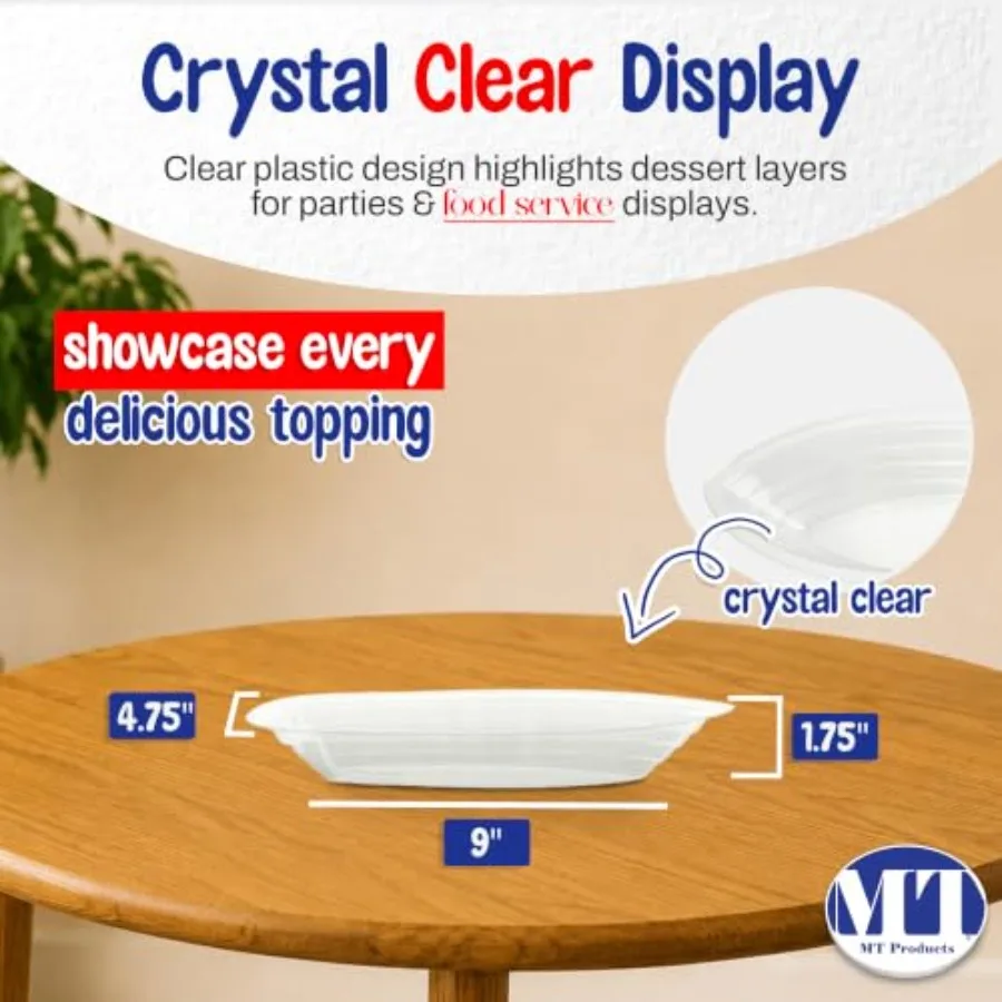 Clear Plastic Disposable Banana Split Boats 12 oz. - Ice Cream Sundae Bowls Pack of - Made in the USA view 2