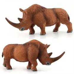 Simulated Animal Model Long Haired Rhinoceros Ornament