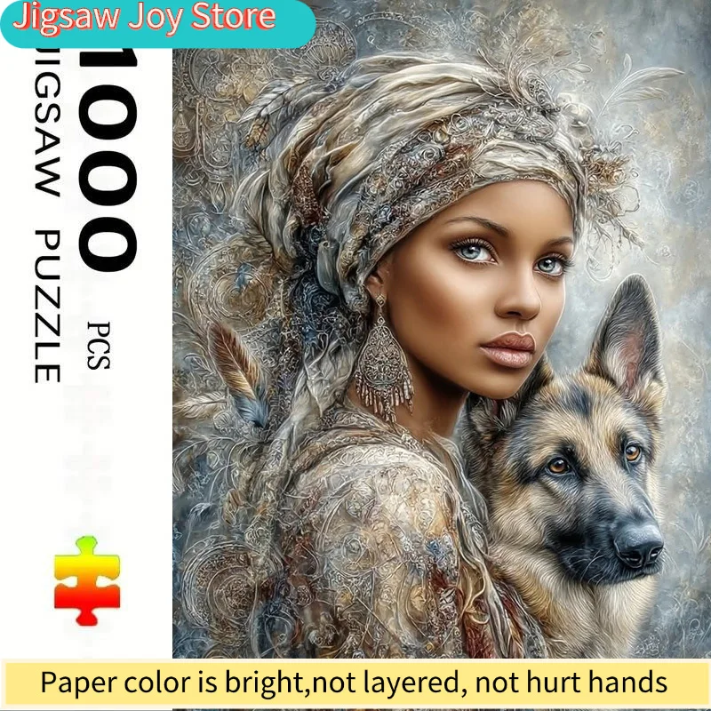 

Пазл для взрослых, большой размер 70,0x50,01 см, пазл с изображением волка и девушки, творческое развлечение своими руками для семьи и друзей. Идеальный стресс-релаксант