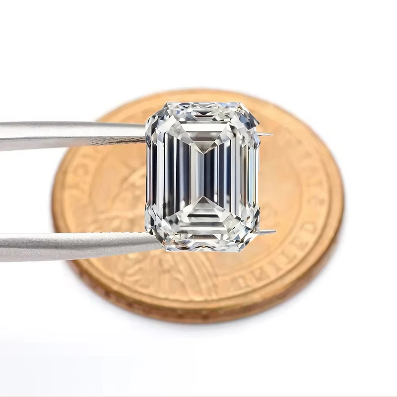 Premium Selection Large White Sapphire Emerald Cut Test Sapphire VVS Loose Gemstones for Jewelry Making Collection DIY Stone
