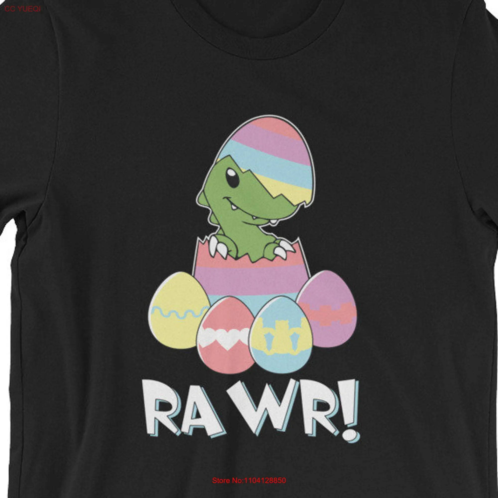 Easter Egg Dinosaur T Shirt UNISEX Funny Baby Dino Rex for men and women lover  long or short sleeves