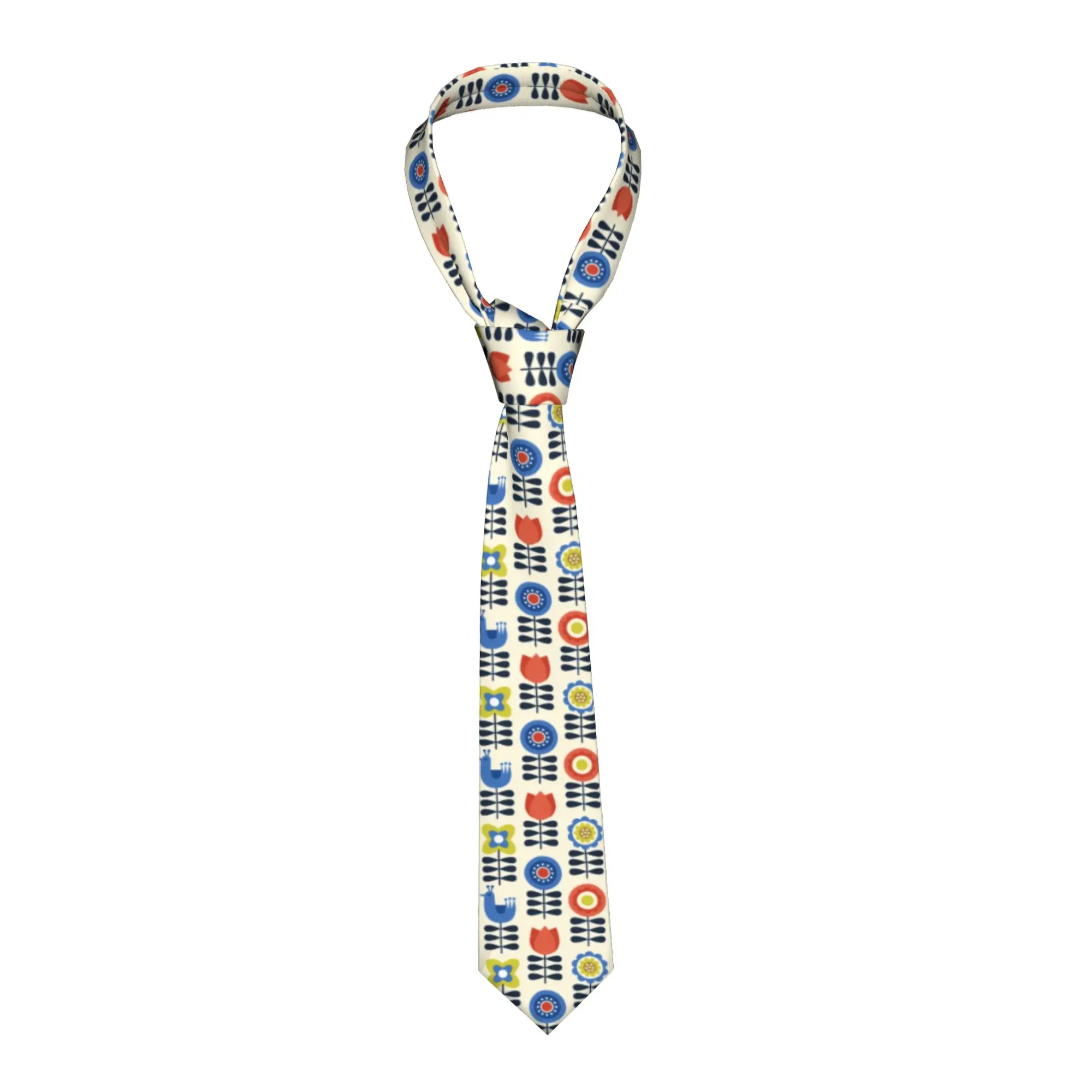 Flowers Orla Kiely Vintage Tie Mens Formal Silk Abstract Scandinavian Necktie for Office