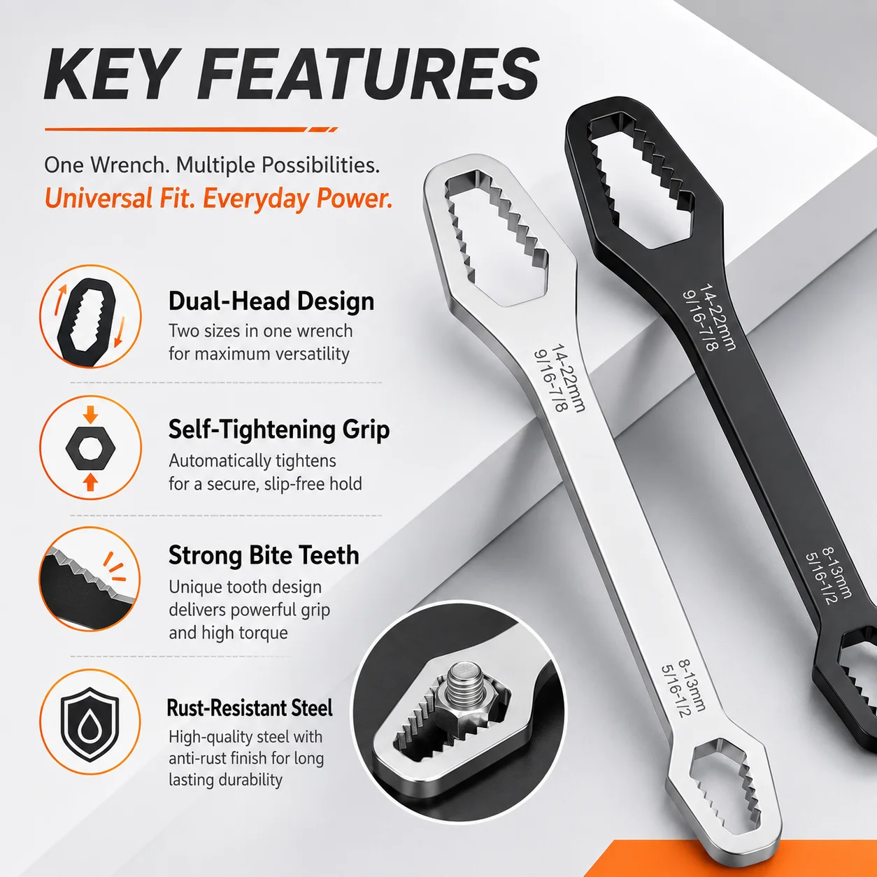 PINMOAP 1PC Universal Bike Repair Wrench Bicycle Multi Function Spanner Tool Fit MTB Road Cycling Maintenance Adjustment Accesso