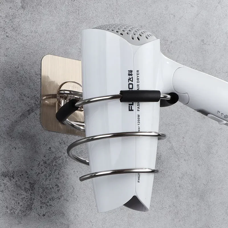 욕실 헤어 드라이어 거치대 송풍기, 홈 정리함, 접착식 벽걸이 네일 프리, 흔적 스티커 없음, 헤어 케어 드라이어 보관 랙 