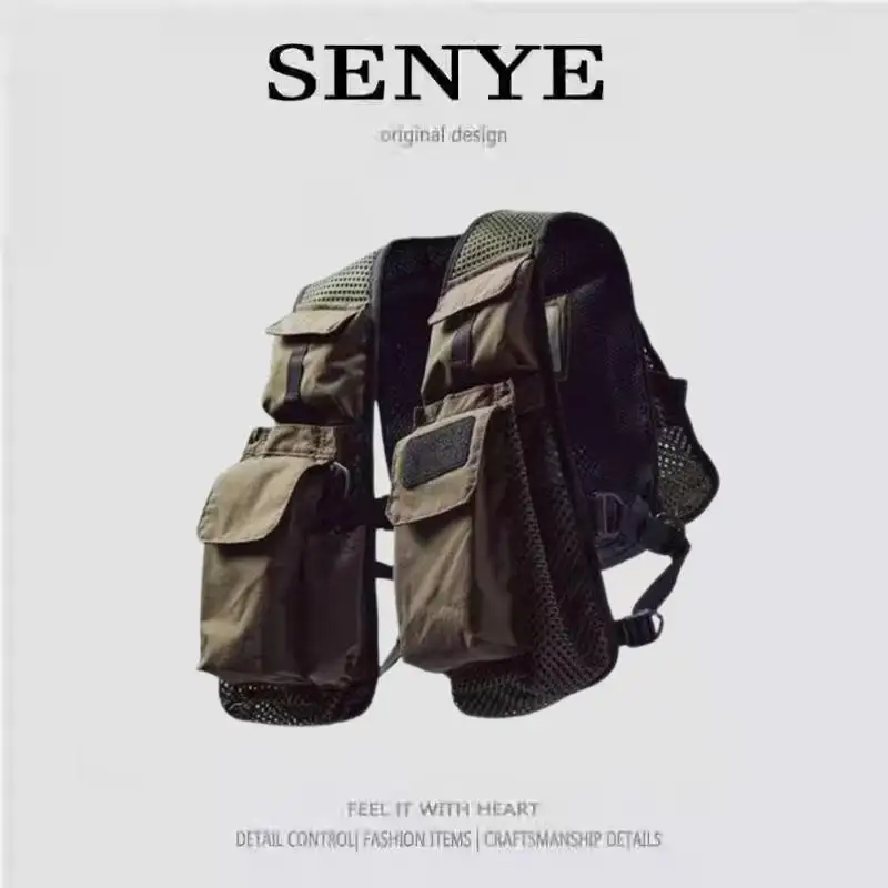 

Japanese vintage summer net-eye fishing vest breathable sweating lightweight vest Creek Roada fly fishing shoulder men