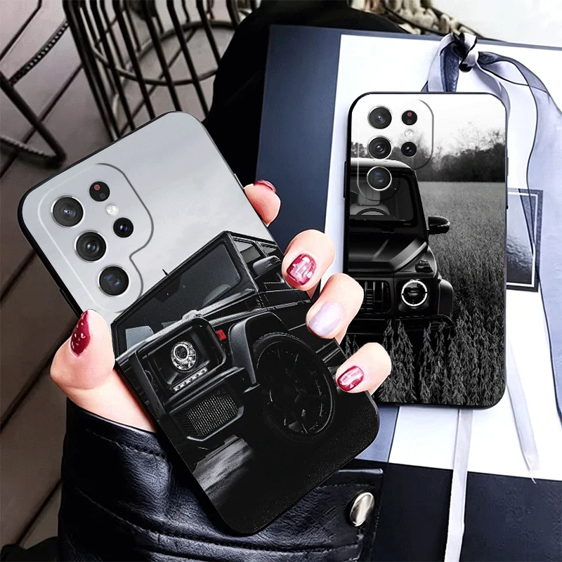 Manly Man SUV G63 Car Silicone Phone Case for Samsung Galaxy S24 S26 Ultra S25 Edge S23 Plus S22 + S21 S20 FE 5G Black Soft Cove