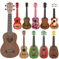 IRIN 21 Inch Solid Wood Ukulele Colored Hawaiian Guitar Cartoon Fruit Ukulele Mini Guitar Enlightenment Music Children's Gift