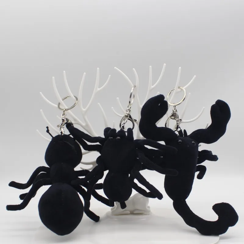 

Black Spider Ant Scorpion Cute Animal Small Doll Pendant Key Ring Soft Plush Toy Girl Boy Birthday Christmas Gift 1pc