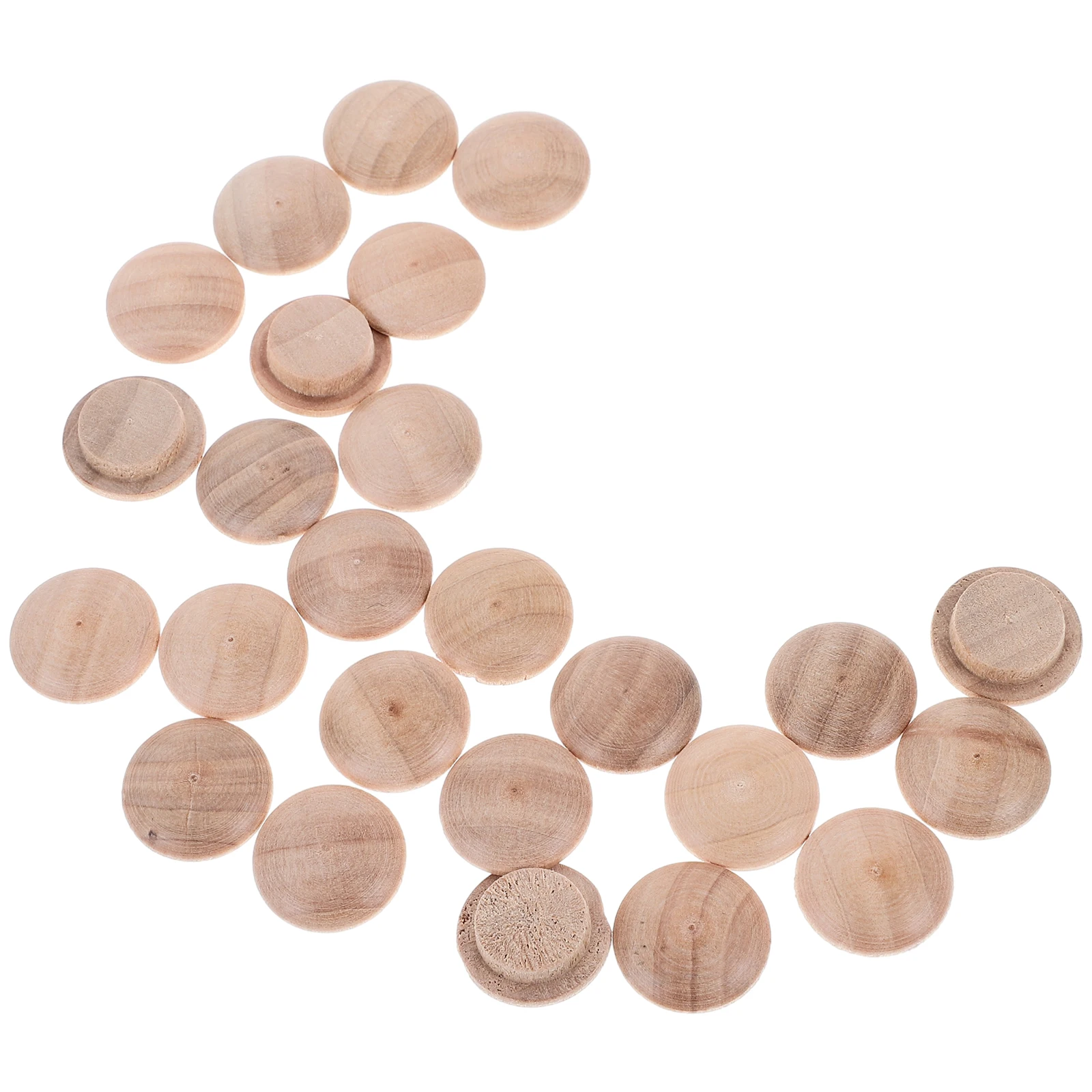 25Pcs Wood Cover Button Plugs Sturdy Wooden Furniture Stair Repair Replacement Button Wood Plug Smooth Surface Furniture Plug