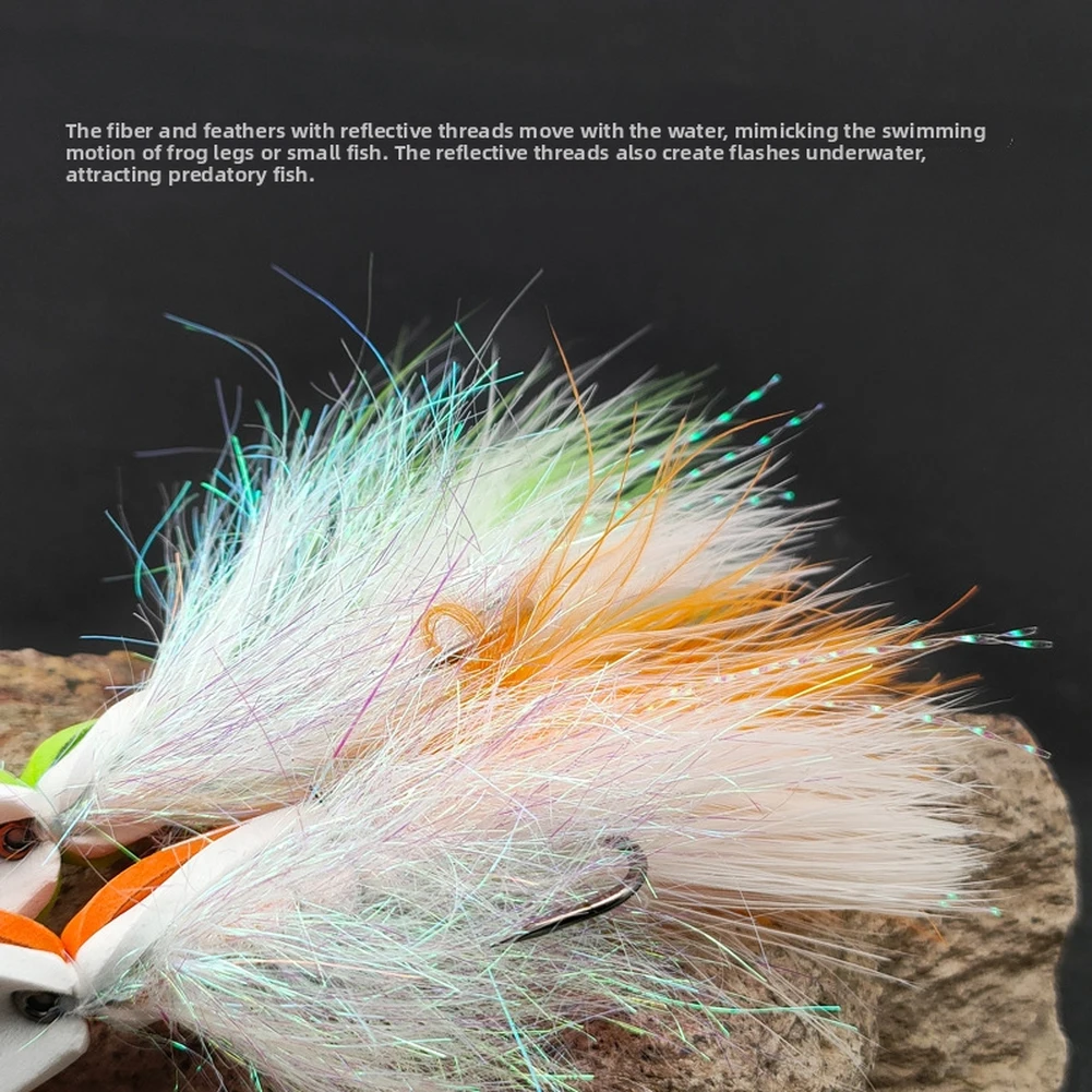 

Foam Floating Popper Lure WY605 for Trout and Sea Bass Saltwater Fishing with Feather Tail and Reflective Fiber 4pcs