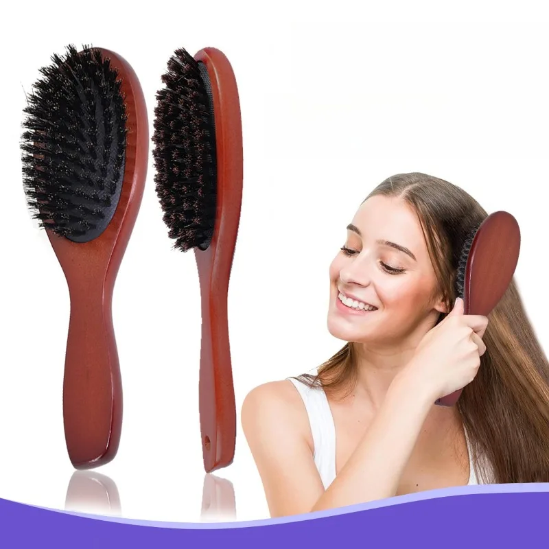 

Wooden Hair Massage Comb Bristles Scalp Care Brush for Men and Women Suitable for Hair Types Exfoliating and Detangling