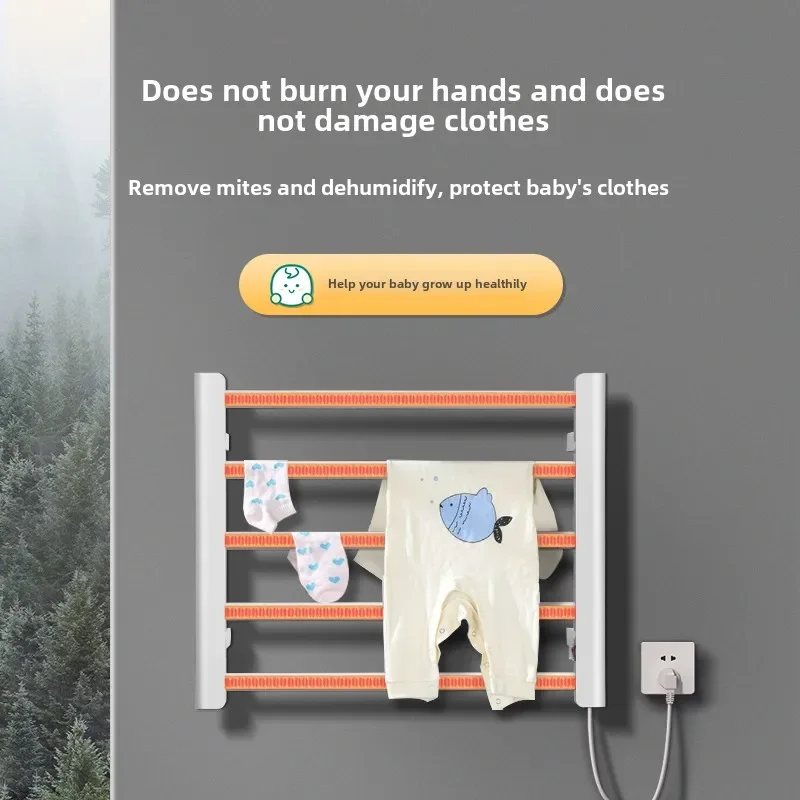 Aluminum Electric Towel Rack Portable Bathroom Heating Accessory Constant Temperature Dehumidifying Towel Rack,Bath Towel Dryer