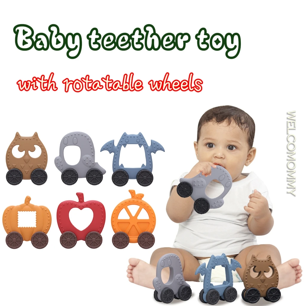 Baby Teether Toys Halloween Gift Food Grade Silicone Kids Gum Chew Toys BPA Free Toddler Training Baby Accessories Cartoon