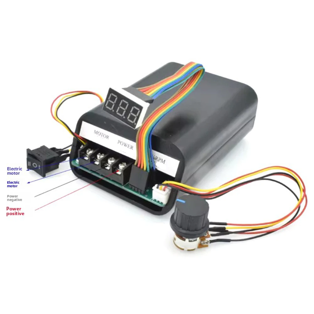 For PWM DC Motor Controller 10V-55V Input 60A Peak Current 0-100% Adjustable Digital LED Display Compatible with Brushed Motors