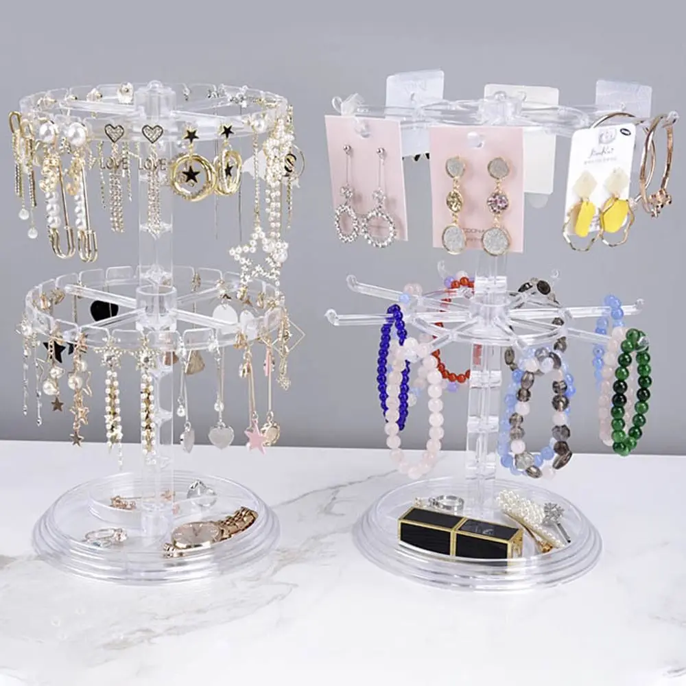 Display Earrings Rack Necklaces Display Korean Show Case Jewelry Organizer Jewelry Racks Holder Rotating Jewelry Display