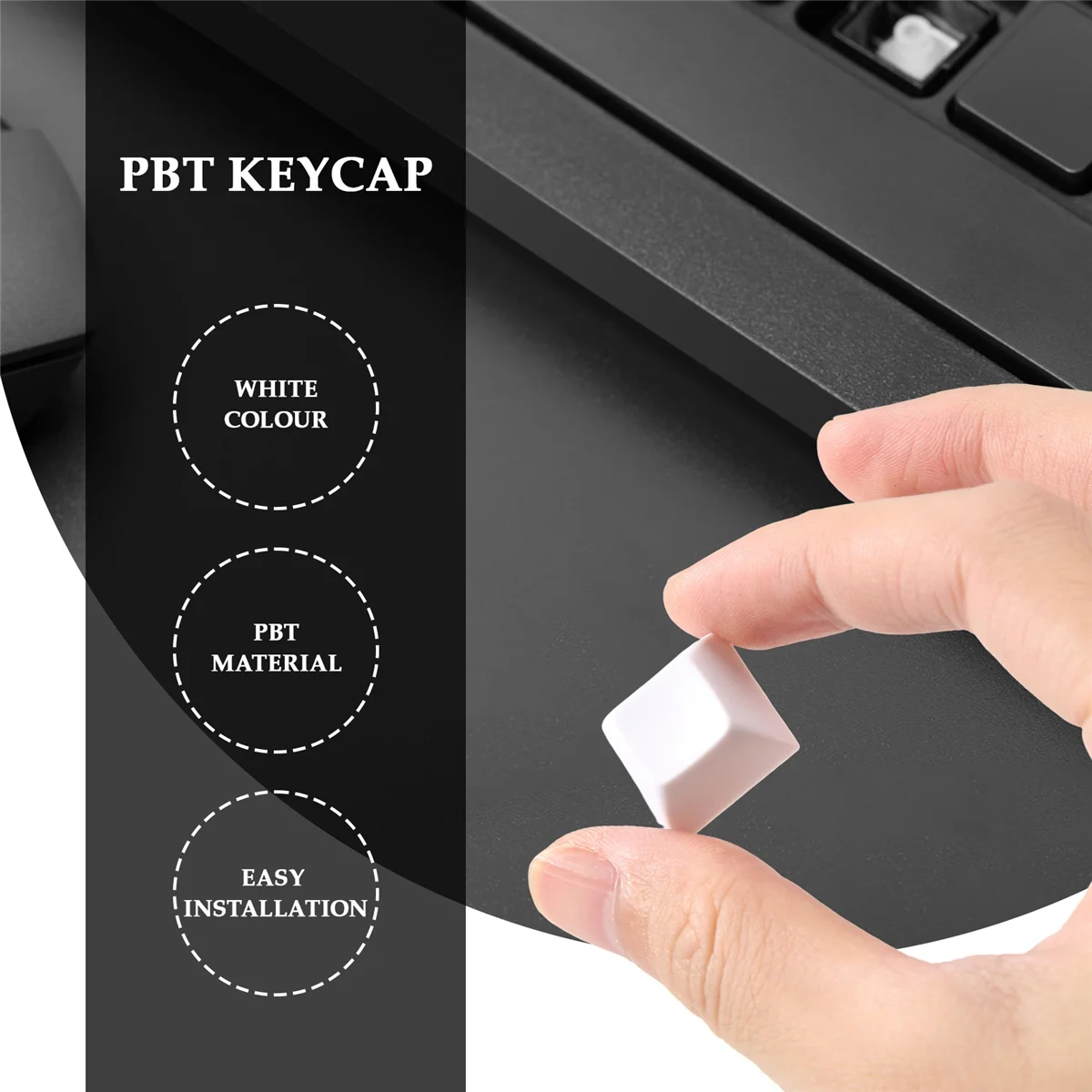 37 PCS PBT Keycap DSA 1U Keycaps for Cherry MX Custom Keycap Set for Gaming Mechanical Keyboard Keybord ,White