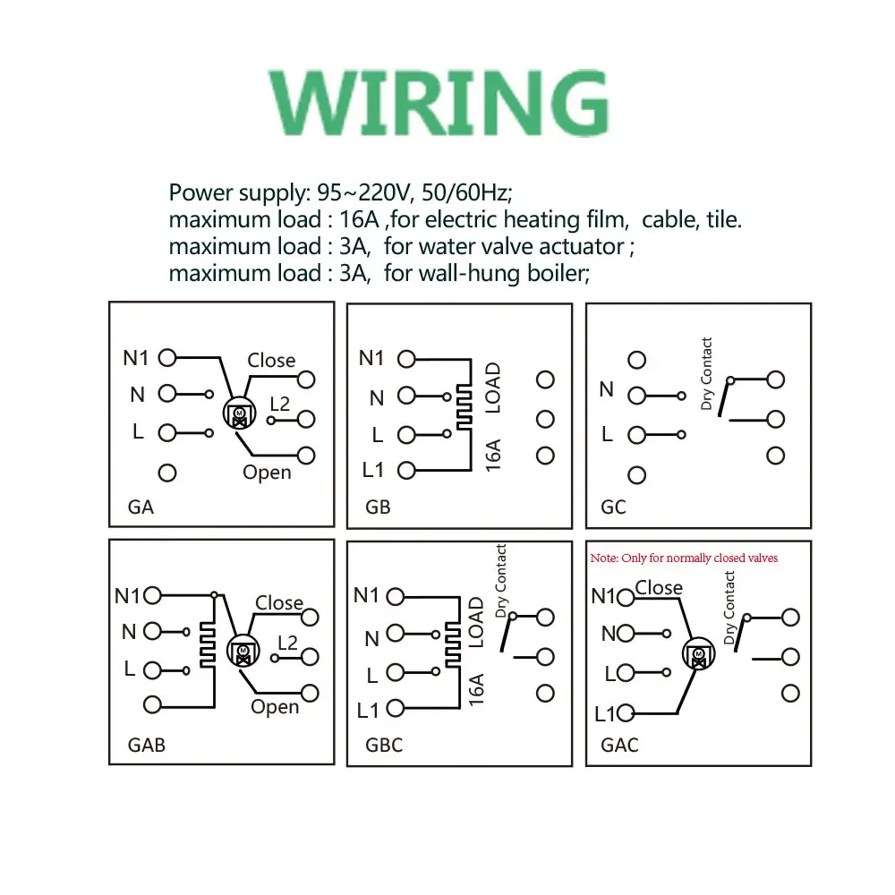 Termostato Inteligente TUYA 2 en 1 para Calefacción por Suelo Radiante, RF y WiFi, Contacto Seco 16A, NC/NO, Compatible con Alexa, Google, Yandex, Interruptor Eléctrico