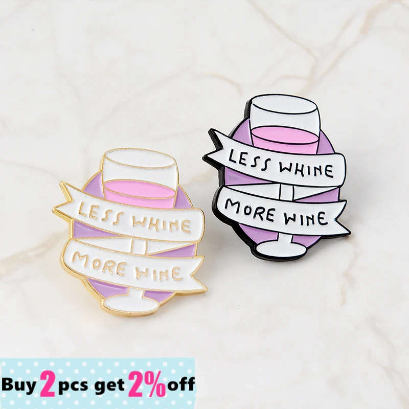 Wholesale Quote Pins Collection Feminist Girl Power Kindness Wine Lover Inspirational Lovely Enamel Pin Brooches Gift for Friend