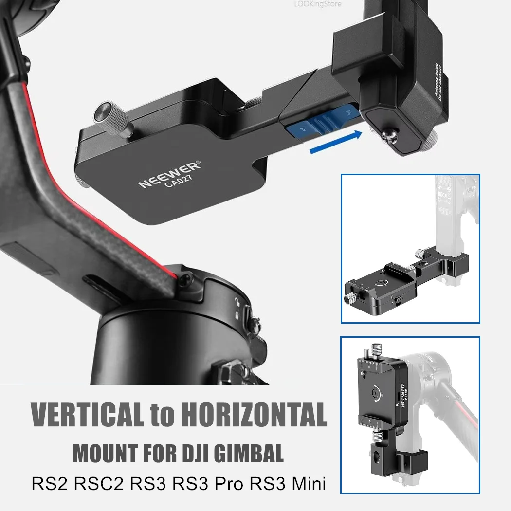 

Camera Adjustable Vertical to Horizontal Mount Plate Stand Compatible with DJI RS2 RSC2 RS3 RS3 Pro RS3 Mini Gimbals Stabilizer