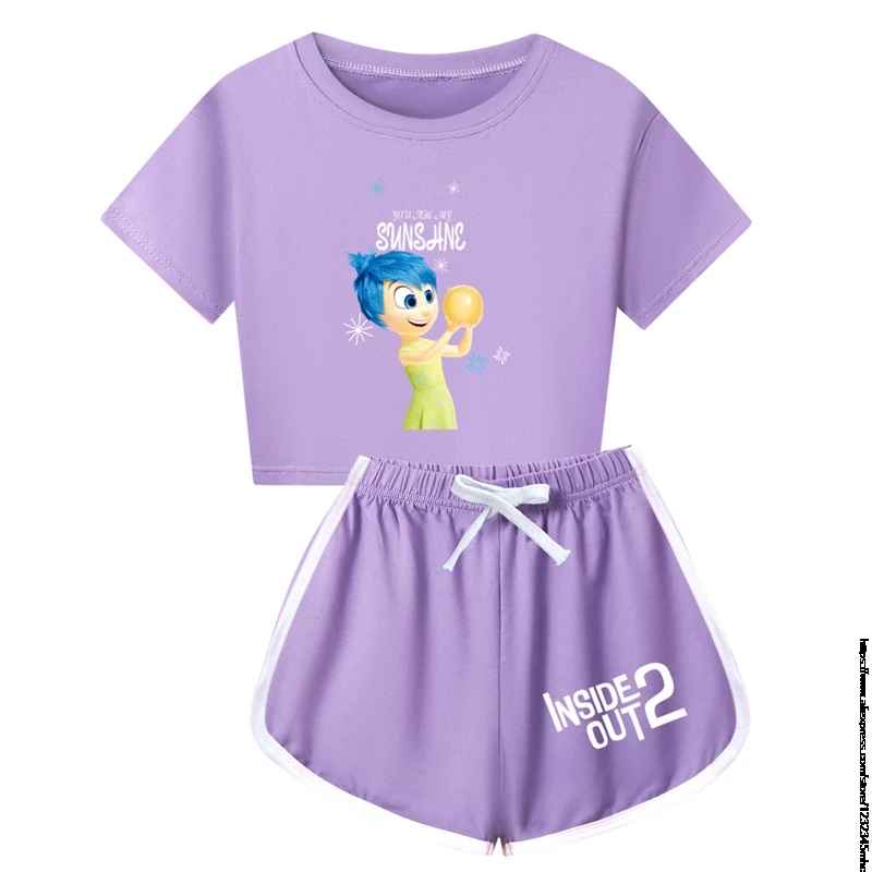 Cartoon Out2-Piece Conjunto de treino para crianças, Conjuntos de roupas de verão para bebês meninas e meninos, camiseta e shorts, roupas, presente, novo interior