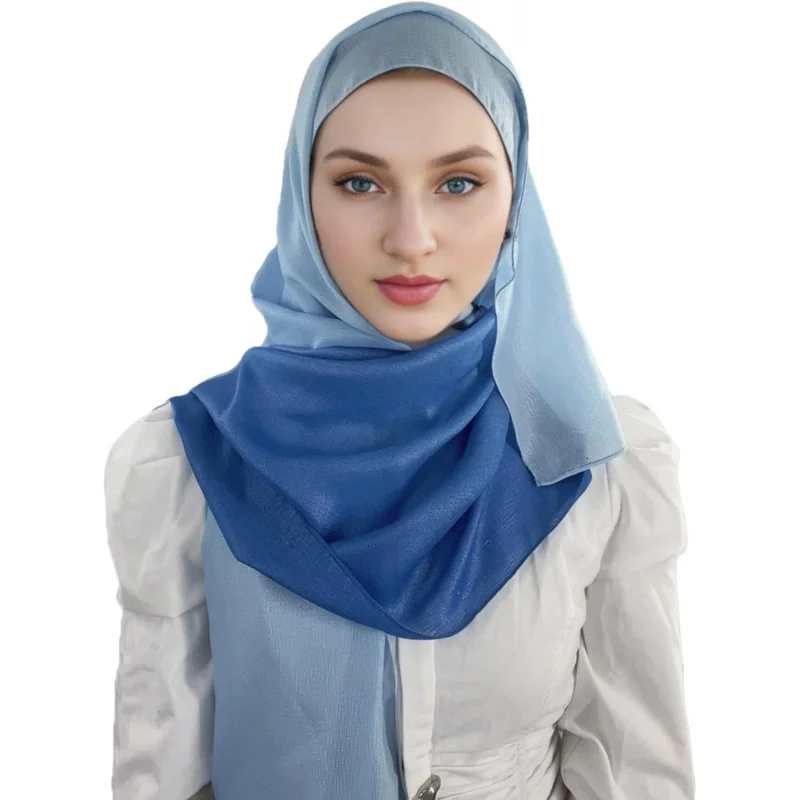 

RARITYUS Fashion Gradient Color Hijab Scarf for Women Glitter Modal Instant Muslim Islamic Hijab Head Wraps Long Shawls