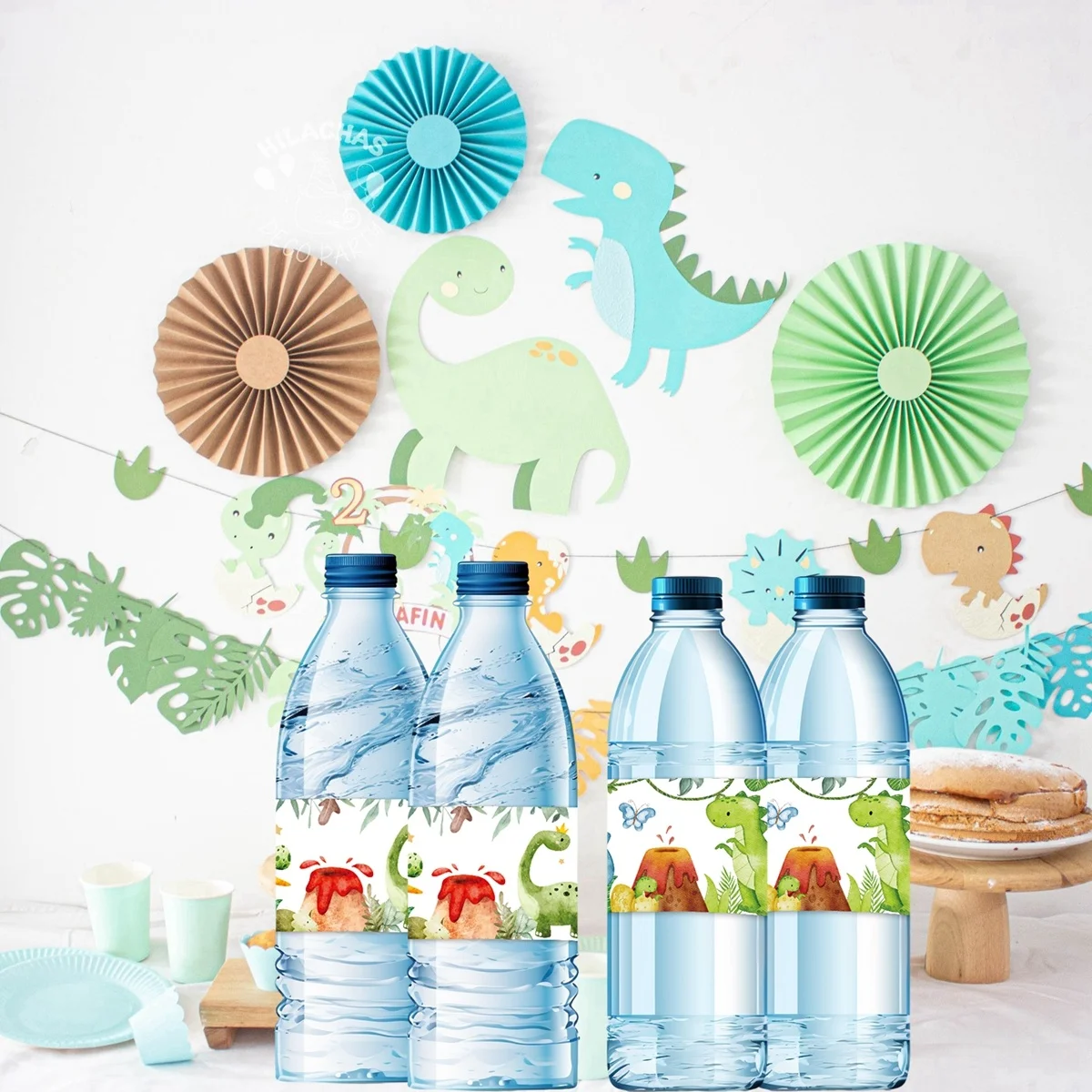 12Pcs Carton Dinosaur Paper Stickers Watercolor Animal Stickers For Kids Dinosaur Birthday Party Decor Water Bottle Packaging