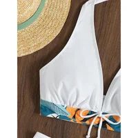2023 Halter Bikini Set Short Swimsuit Women High Waist Swimwear Female Printed Bathers Swimming Bathing Swim Suit Beachwear - Image 4