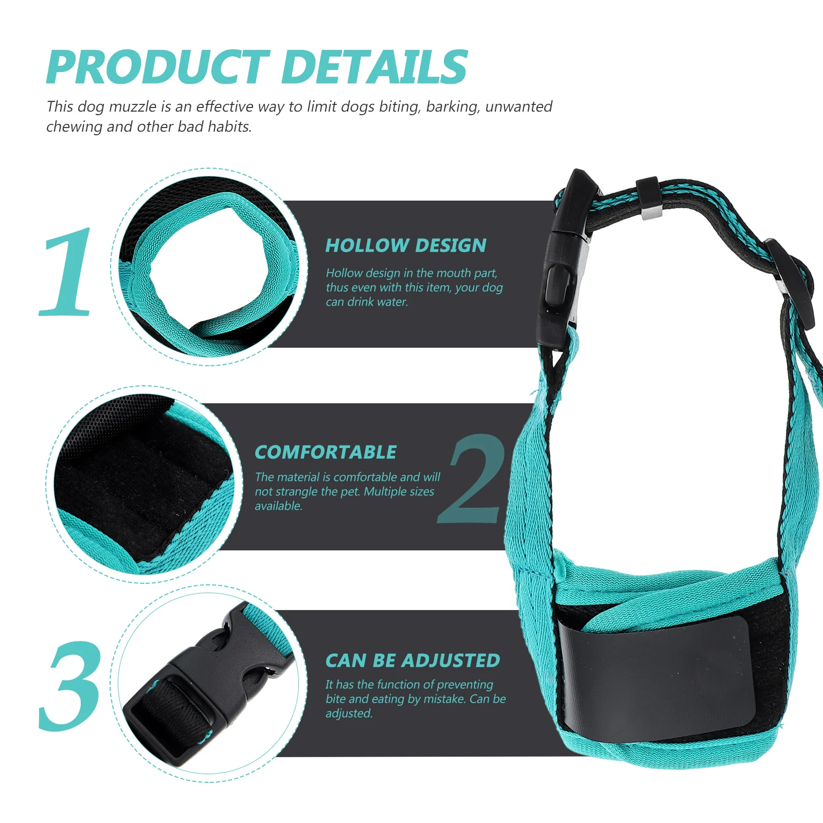 

Pet Dog bite Adjustable Small Light Hollow Design Anti Bite Dog Muzzle Durable Mouth Adjustable Puppy Muzzle