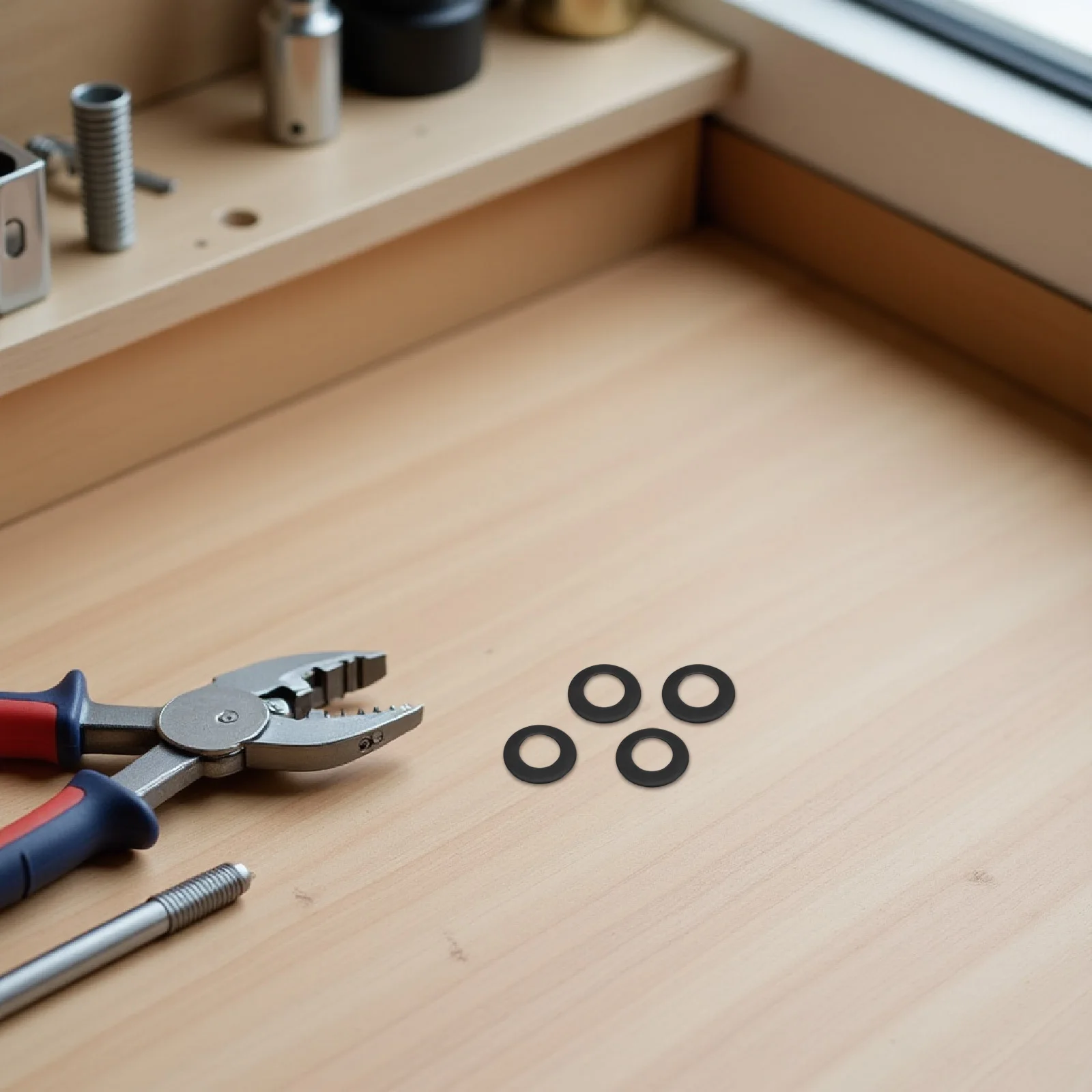 

100Pcs M8 Stainless Steel Flat Washers Black Heavy Duty Metric Hardware for Bolt Screw Assembly in Automotive Industrial DIY