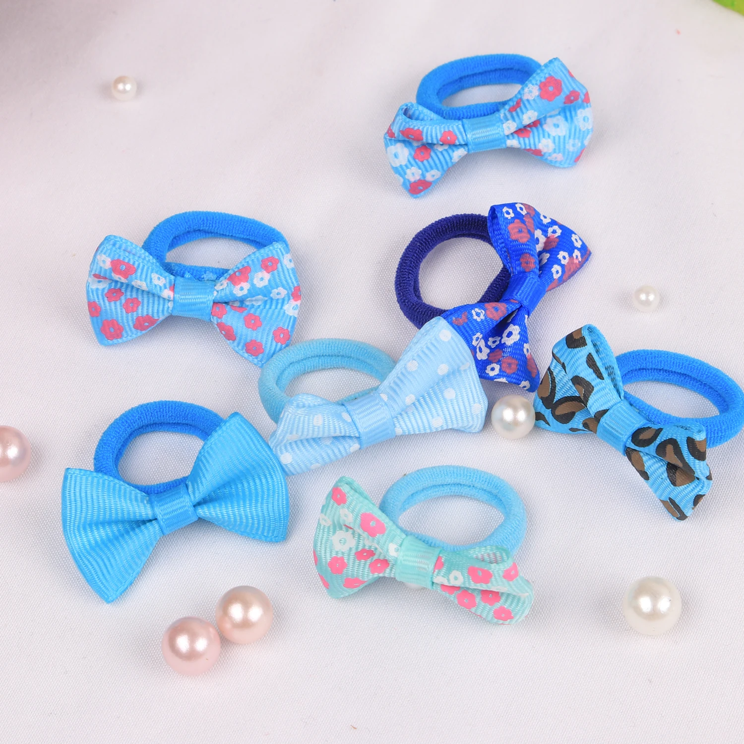 10/20/30PCS Cute Hair Bows Headbands Newborn Girls 1.5\'\' Flower Bows Elastic Hair Bands Baby Hair Accessories for Kids