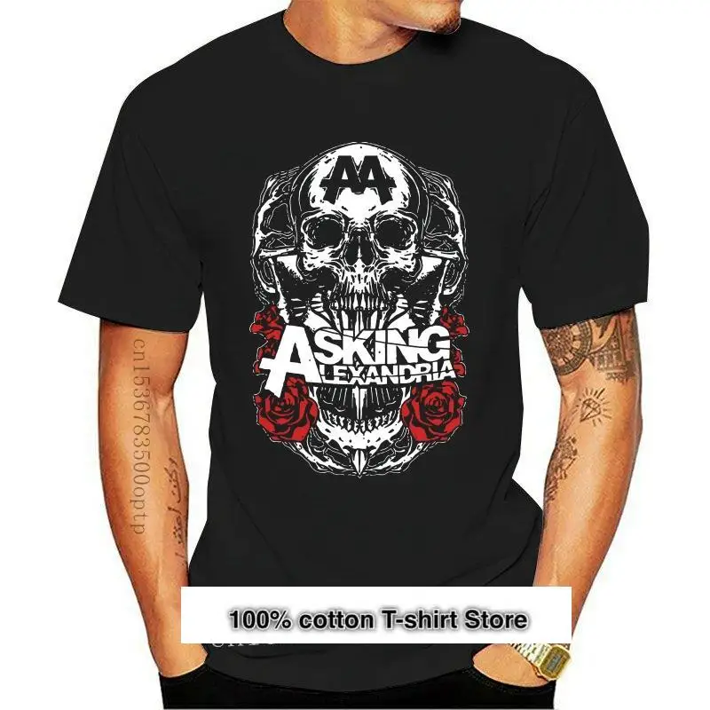 Camiseta negra para hombre, Asking Alexandria, nueva