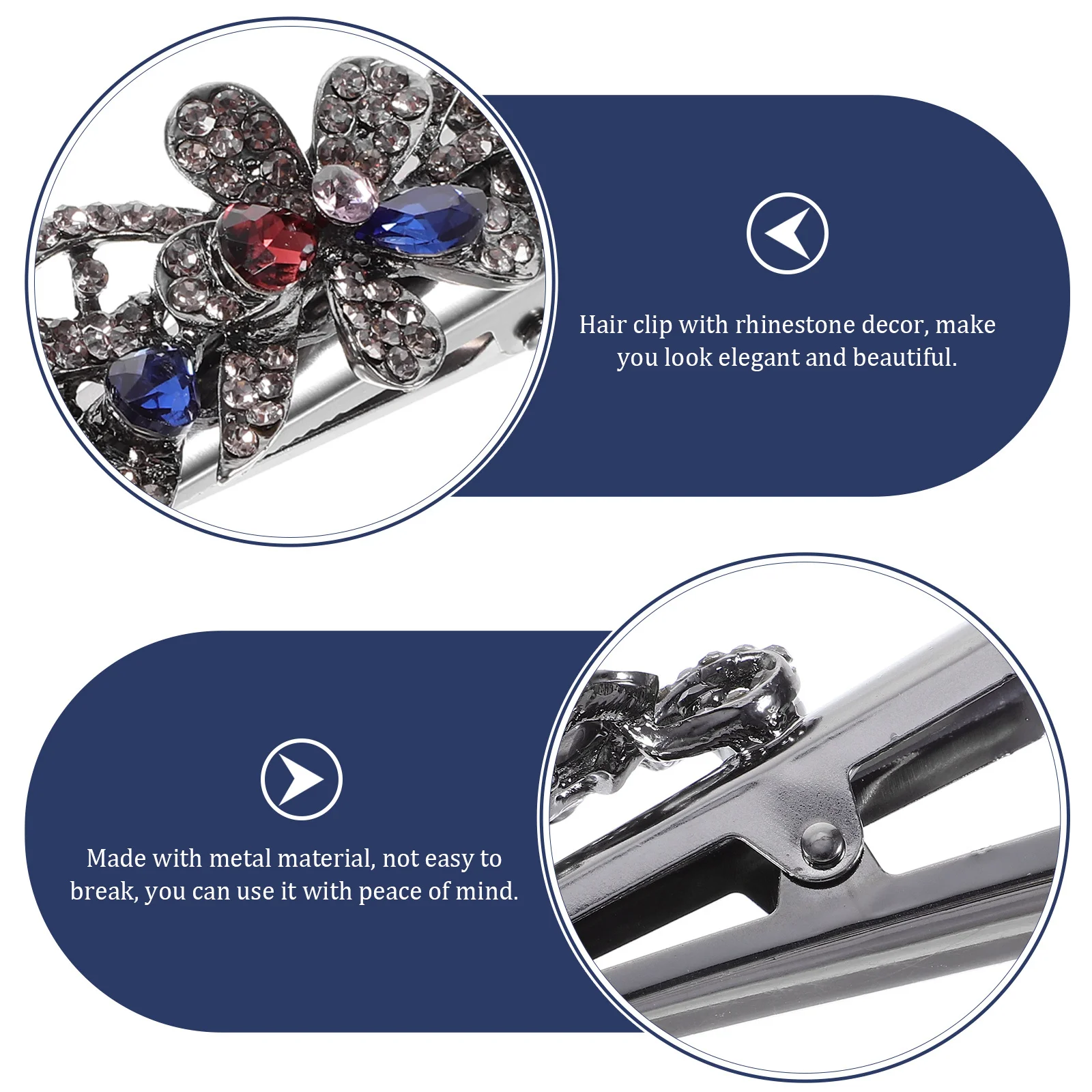 

Vintage Large Womens Hair Clip Metal Rhinestone Hairpin for Party Banquet Hair Accessories Women Hairpin Rhinestone Hairpins