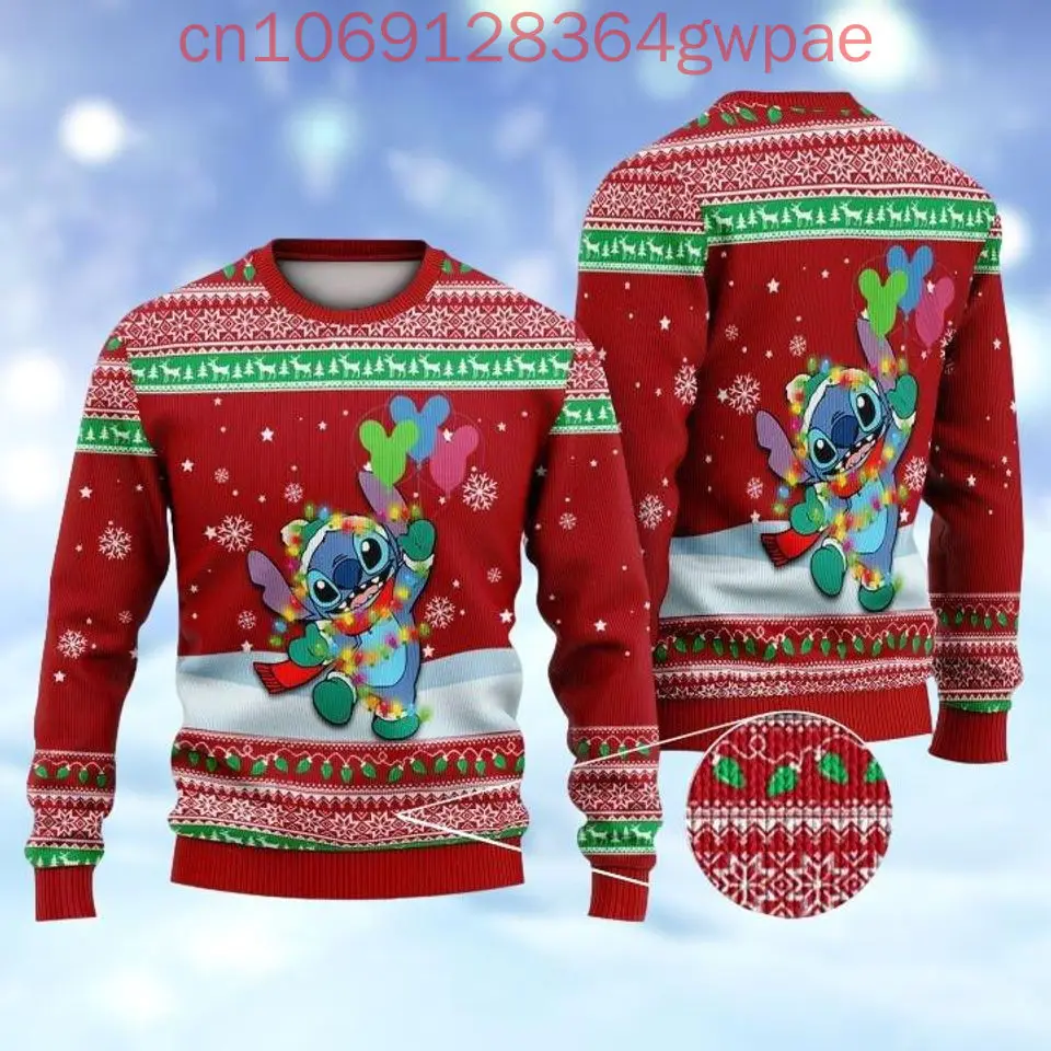 Disney Stitch Ugly Sweater Men\'s Women\'s 3d Sweater Tops Christmas Sweater Anime Xmas Gifts Christmas Sweater