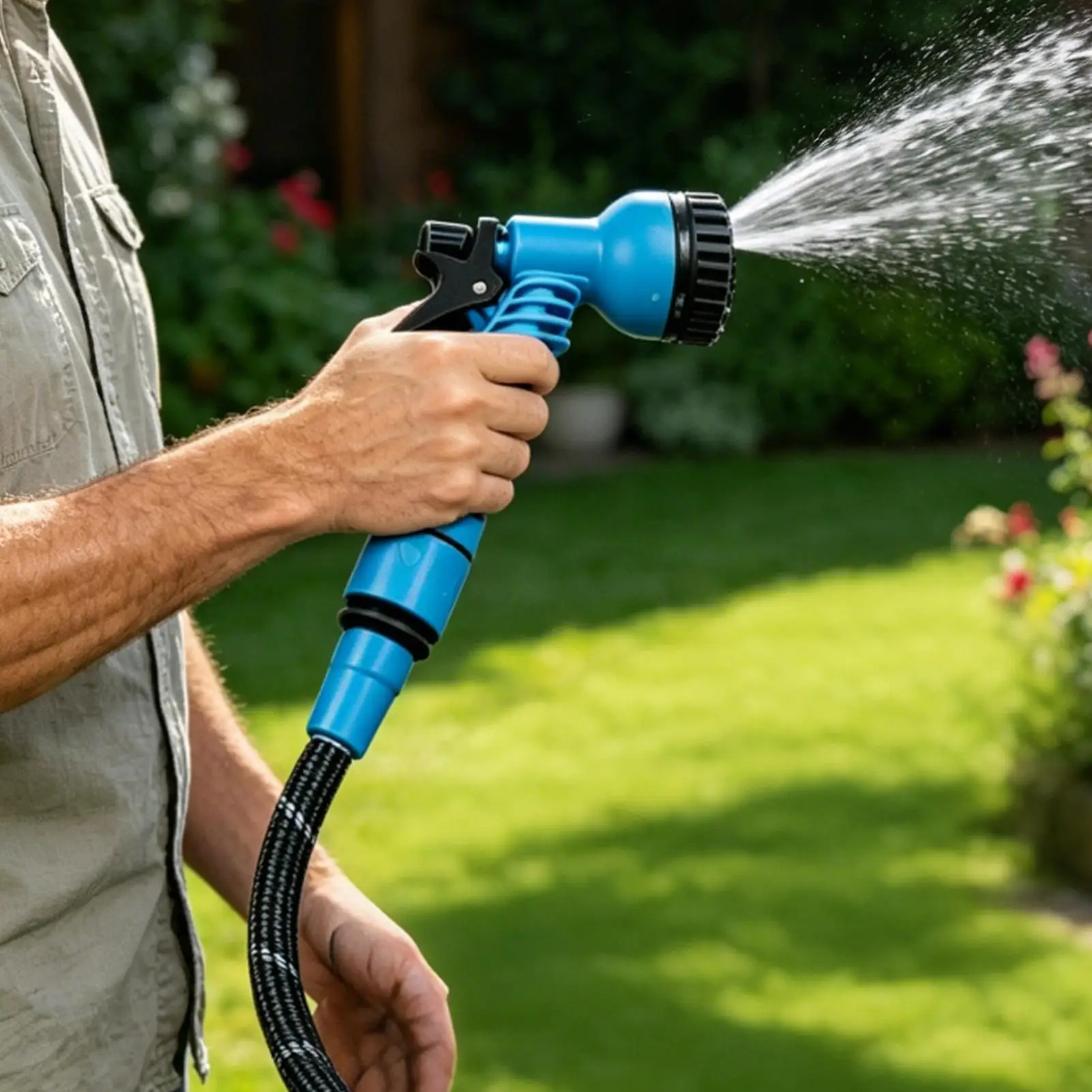 50/100ft Garden Hose Multi-Purpose Adjustable Outdoor Equipment Water Hose With 7 Pattern Nozzle for Car Washing Floor Cleaning