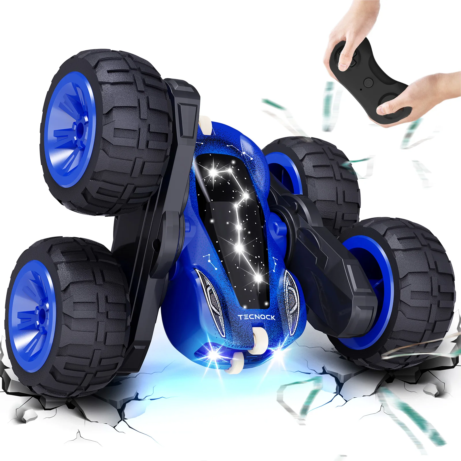 Remote Control Car for Kid, 2.4GHz RC Car with Type-C Charging, 4WD Double Sided 360° Rotates and Flips RC Stunt Cars Toy