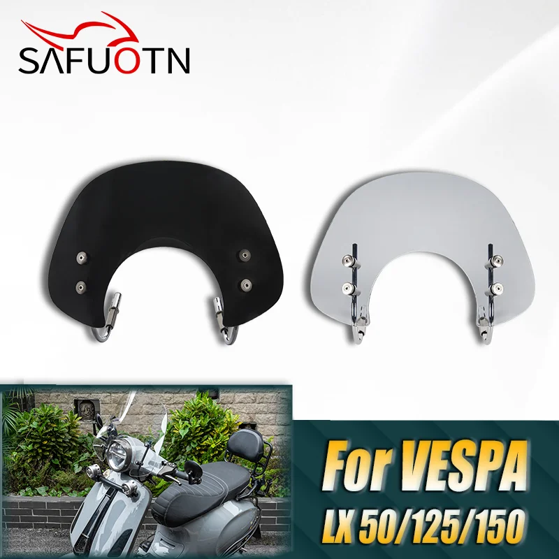 

Motorcycle Accessories Windshield WindScreen Deflector for Piaggio Vespa LX50 LX125 LX150 GT200 GTS250 GTS300 Primavera