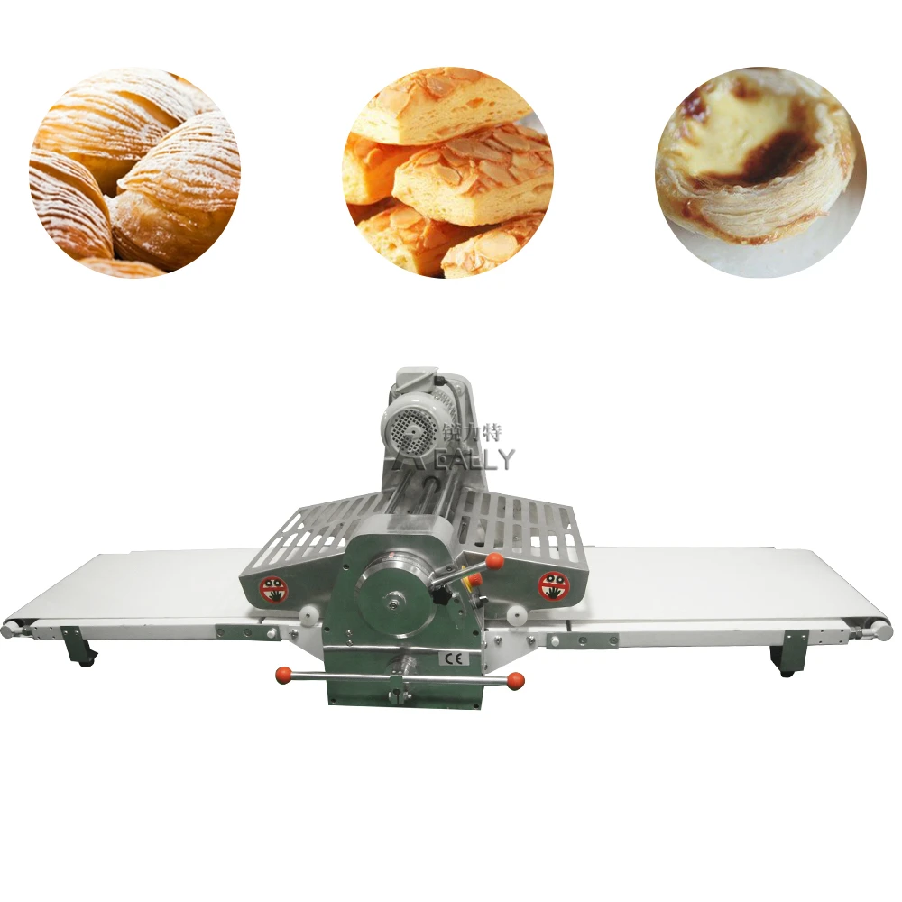 

Commercial Pizza Bread Dough Sheeter Table Top Shortening Pastry Machine Croissant Spring Roll Puff Making Machine