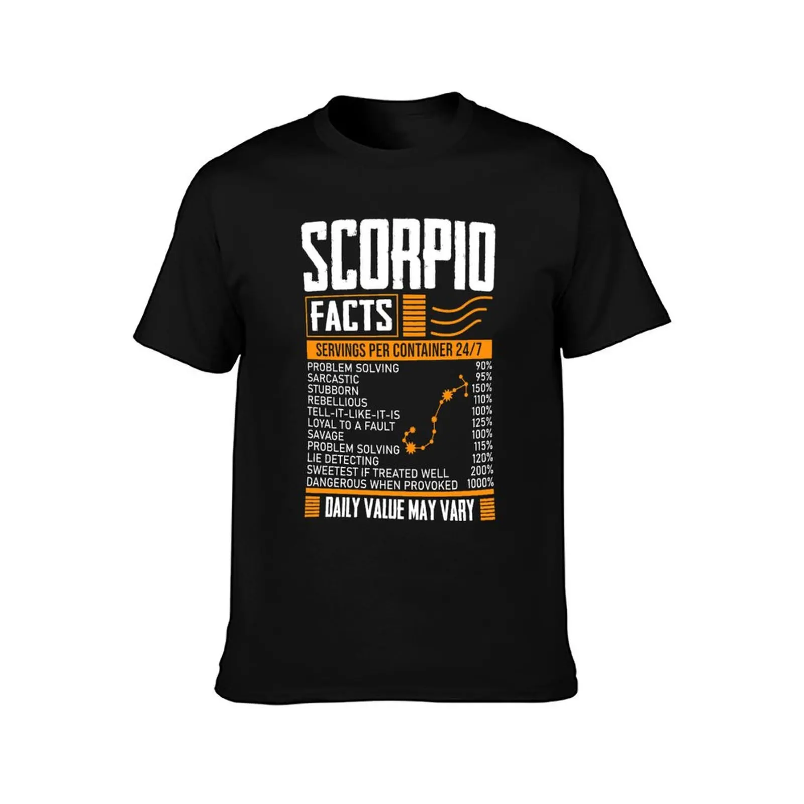 Scorpio Facts Astrology Horoscope Scorpio Birthday Month T-Shirt Basic Solid Color Casual Tee Shirt T-Shirt