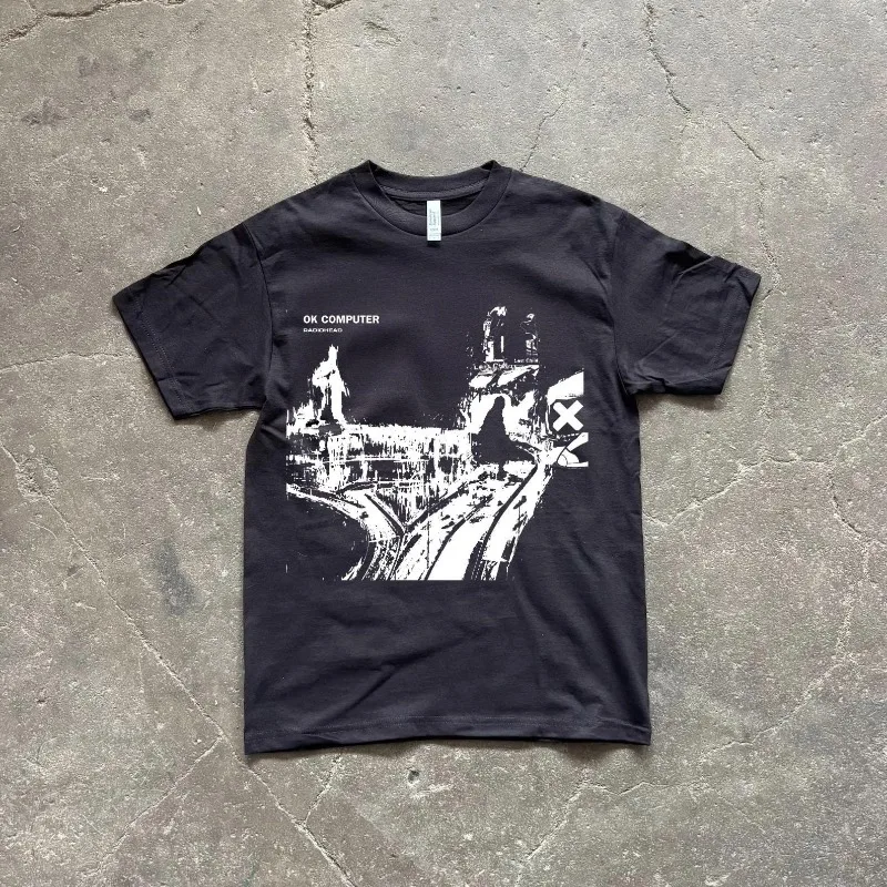 Radiohead OK Computer T-shirt Suitable for All Seasons, Cotton Unisex T-shirt