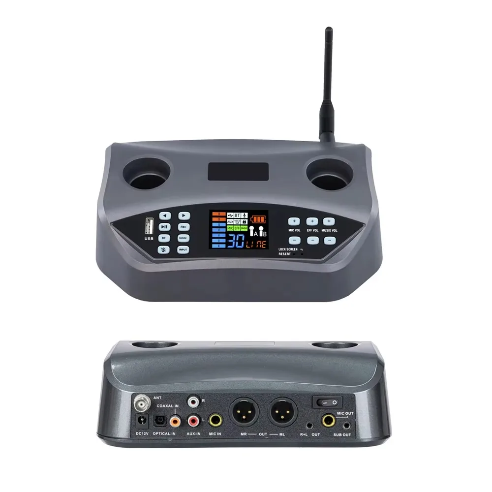 Professional UHF Wireless Microphone DSP Digtal USB Rechargable Handheld Microphone For Meeting Outdoor Microphone Stage Perform