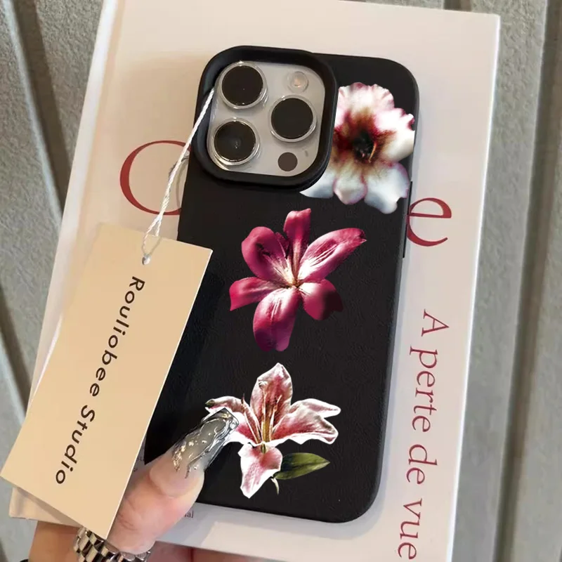 خمر الأزهار زنبق التوضيح Lichee نمط جراب هاتف ل Xiaomi 14T برو 5G 15 14 13 13T للصدمات لينة غطاء سيليكون بولي يوريثان