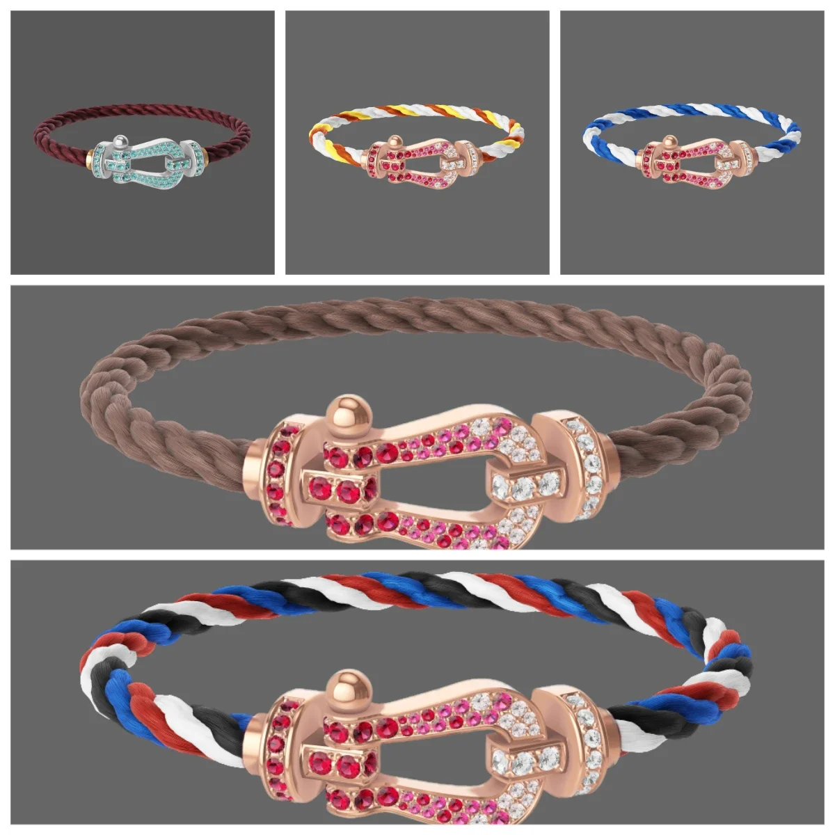 

2025 High-quality, fashionable and classic full-diamond colored diamonds and bracelets in various colors