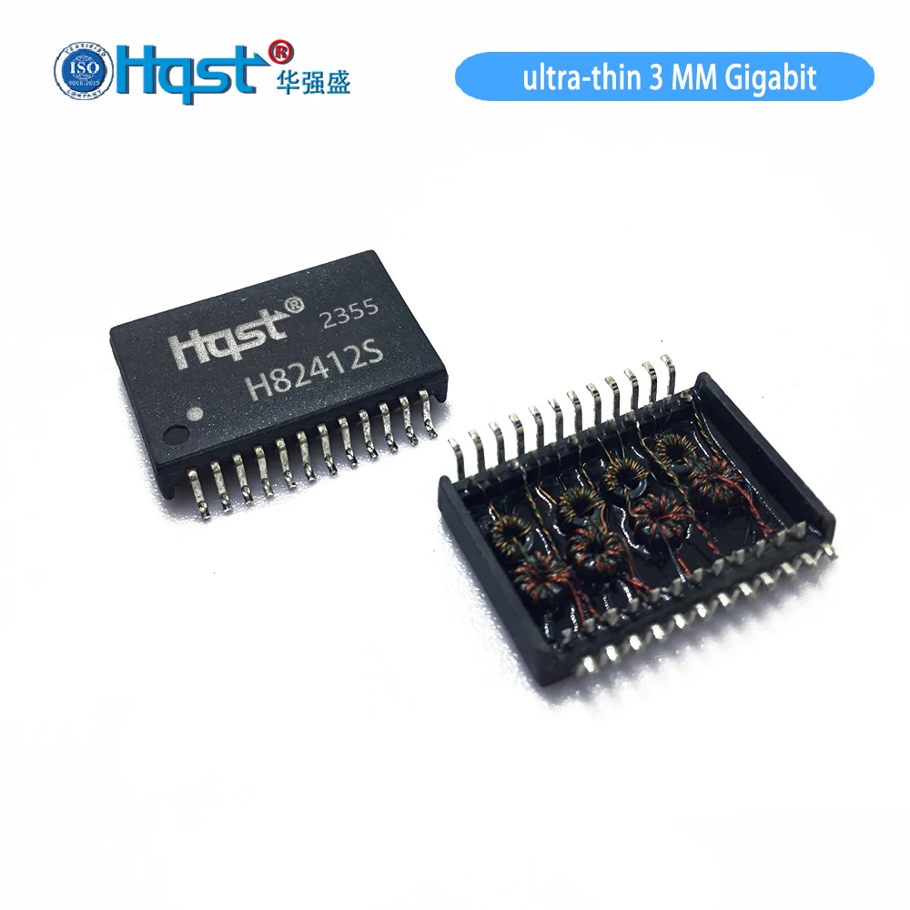 H82412S Ultra thin3mm 24pin Gigabit Chip Pulse Isolation Filter Network Transformer Ethernet Ultra thin Han Ren Hy682405