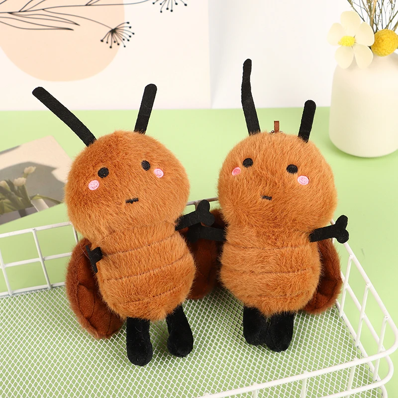 LLavero de Animal de peluche de cucarachas encantadoras, juguetes de peluche de dibujos animados, llavero, mochila encantadora, colgante para regalos de cumpleaños