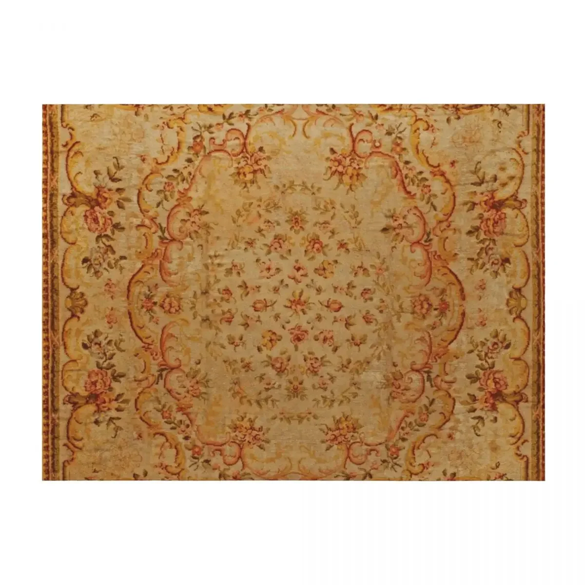 

Antique French Savonnerie Rug Print Throw Blanket Luxury anime Heavy for sofa Blankets