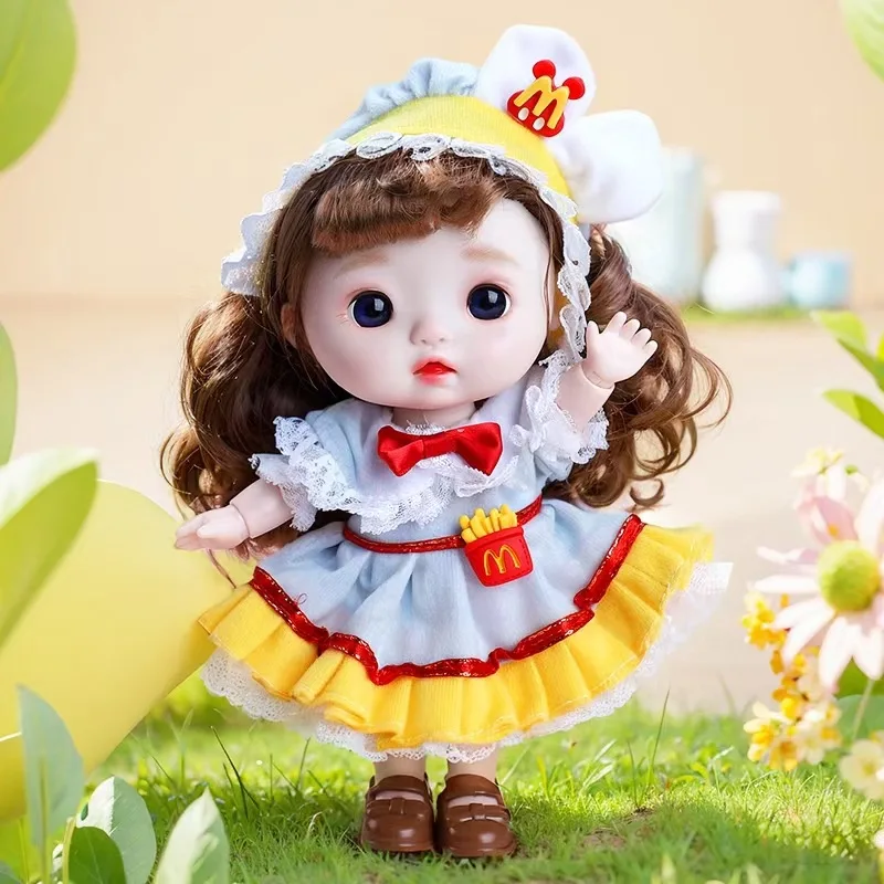 20cm Kawaii Lolita สาวเจ้าหญิงตุ๊กตา 1/8 BJD น่ารัก Big Eye สีขาวผิวข้อต่อเด็กเคลื่อนย้ายได้สาว DIY Play House ของเล่นวัน...