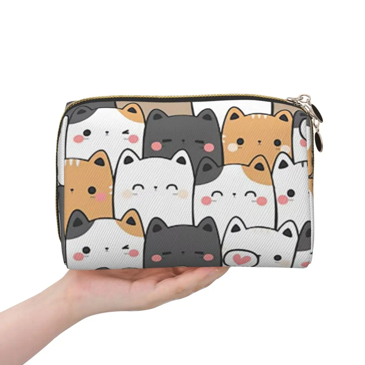 

Cute Kitten Cat Pattern 8 Women Cosmetic Bags Travel Makeup Organizer Pouch Toiletry Storage Dopp Kit Box