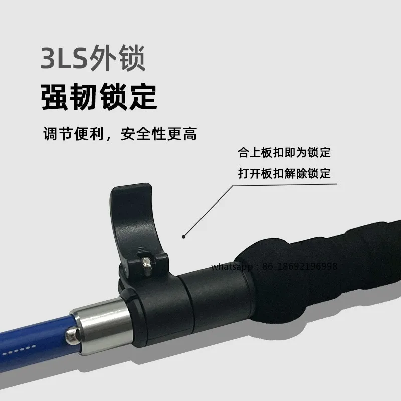 Mountaineering Poles Ultra-light Carbon Fiber Telescopic Folding Non-slip Lightweight Cane Sticks Men's and Women's Hiking