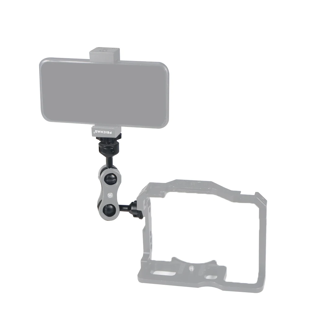 CNC-verstellbare 1-Zoll-Kugelkopfhalterung mit Kaltschuh-Basisadapter, Monitorhalter, magischer Arm für universelle Unterwasser-Action-Kamera – Detail 16