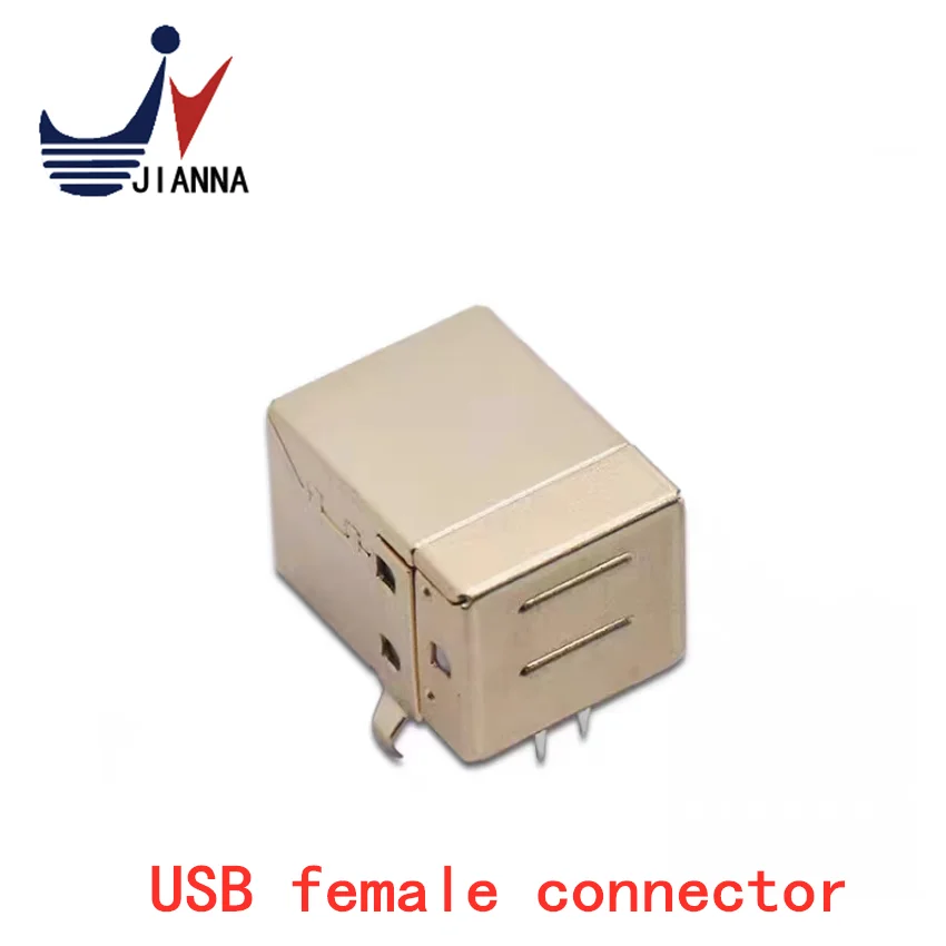 USB female connector Type B USB square port Square socket 90 degree bent foot printer socket